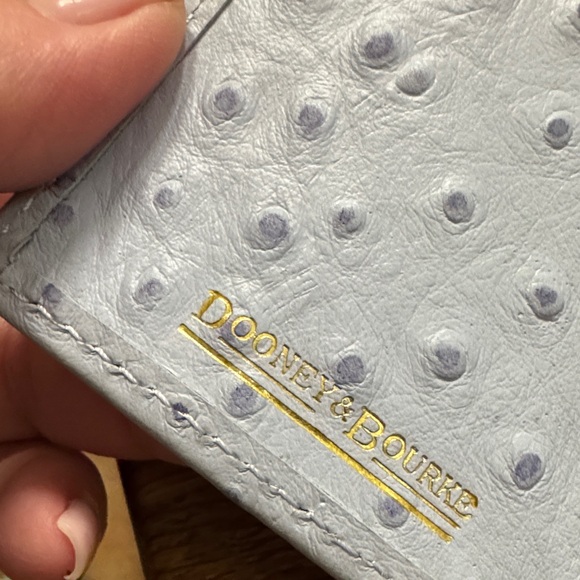 Dooney & Bourke Glacier Blue Ostrich Embossed Clutch - Picture 4 of 5